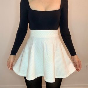 White voluminous mini skirt
